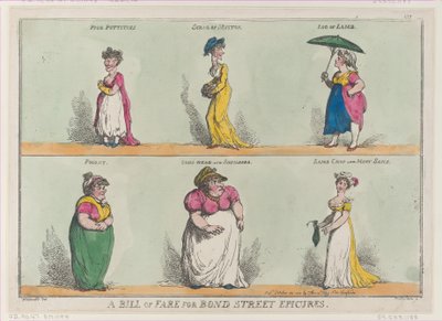 Bill of Fare for Bond Street Epicures!!, 25. října 1808, 25. října 1808. od Thomas Rowlandson