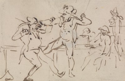 Odhalení podvodníka, který tajně vykládal karty (studie) od Thomas Rowlandson
