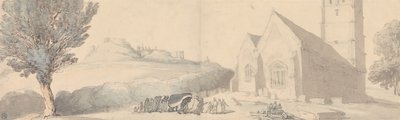 Pohřeb v Carisbrooke na ostrově Wight od Thomas Rowlandson
