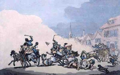 A Cart Race, hospoda. od Williama Hollanda od Thomas Rowlandson