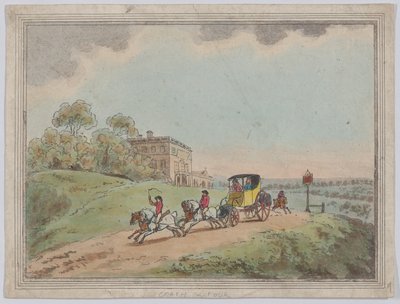 Kočár se čtyřspřežím (z knihy „Rustic Sketches“) od Thomas Rowlandson