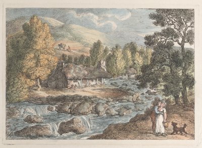 Cornish Waterfall, from Views in Cornwall, 1812., 1812. od Thomas Rowlandson