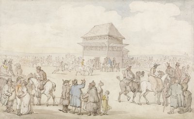 A Crowded Race Meeting, c.1805-10 (pero a inkoust a w/c na papíře) od Thomas Rowlandson