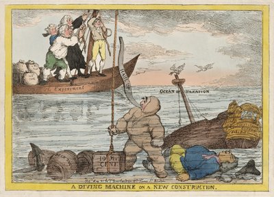 A Diving Machine on a New Constitution, pub. 1806 od Thomas Rowlandson