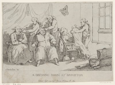 Šatna v Brightonu od Thomas Rowlandson