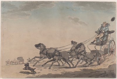 Čtyři v ruce aneb The Runaway Carriage, 1791-93., 1791-93. od Thomas Rowlandson