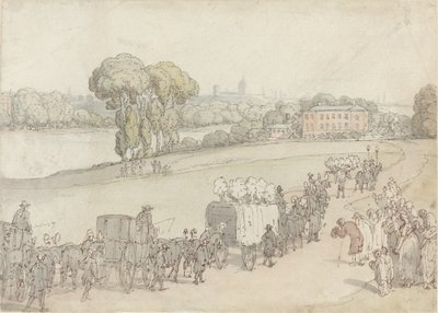 Smuteční průvod od Thomas Rowlandson
