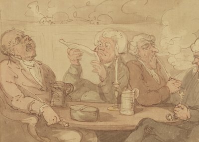 Gentlemans Club (inkoust & wc na papíře) od Thomas Rowlandson