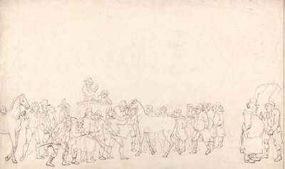Prodej koní v Hopkinsově skladu (Náčrt) od Thomas Rowlandson