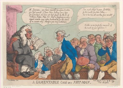 Lamentable Case of a Jury-Man, 10. března 1815, 10. března 1815. od Thomas Rowlandson