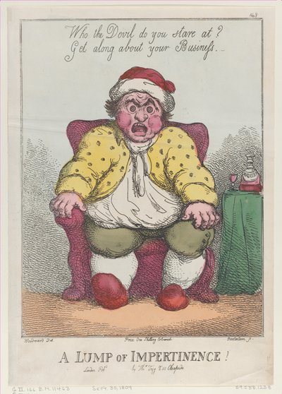A Lump of Impertinence!, [30. září 1809] dotisk., [30. září 1809] dotisk. od Thomas Rowlandson