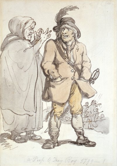 A Peep O Day Boy, 1799 (inkoust a wc na papíře) od Thomas Rowlandson