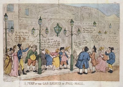 Pohled na plynová světla v Pall Mall Rowlandson 1809 od Thomas Rowlandson