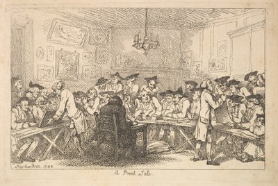 Prodej tisku – noční aukce, 1788. od Thomas Rowlandson