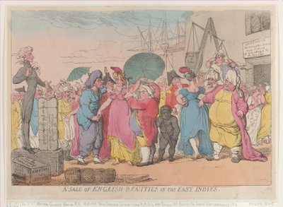 Prodej anglických krás ve východní Indii, [10. května 1811], dotisk., [10. května 1811], dotisk. od Thomas Rowlandson
