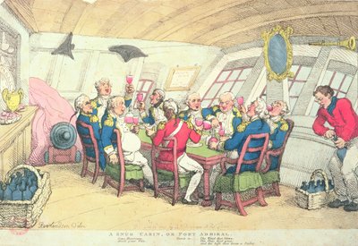 Útulná kajuta nebo přístavní admirál (barevná rytina) od Thomas Rowlandson