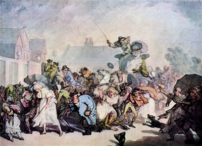 Bouře v Hyde Parku, 1791, 1929 od Thomas Rowlandson