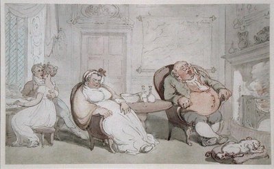 Ukradený polibek (akvarel na papíře) od Thomas Rowlandson