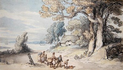 Pohled na Isle of Wight (akvarel na papíře) od Thomas Rowlandson