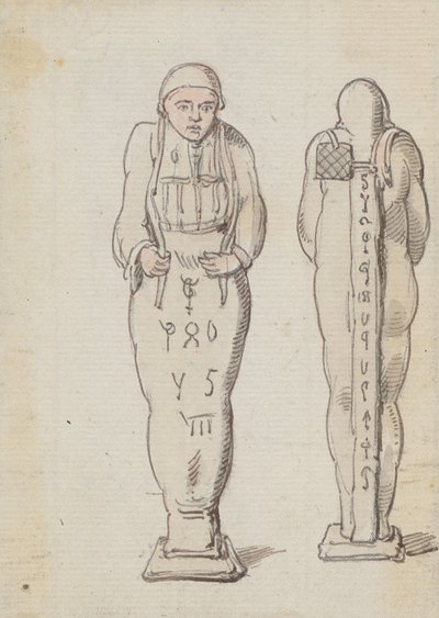 Mumie, pohled zepředu a zezadu od Thomas Rowlandson