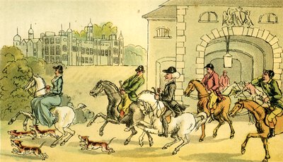 "Vznešený lovecký večírek" od Thomas Rowlandson