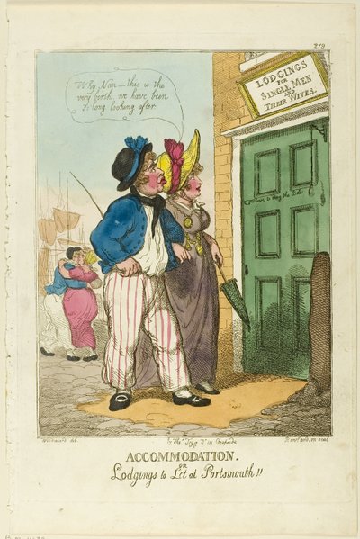 Ubytování nebo ubytování Let Portsmouth od Thomas Rowlandson