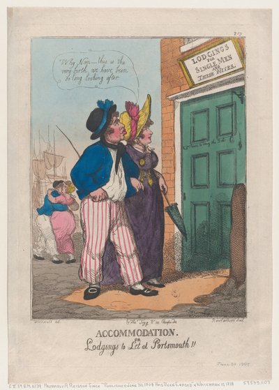 Ubytování nebo ubytování v Portsmouthu!!, 30. června 1808, 30. června 1808. od Thomas Rowlandson