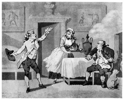 Herec recitující manažerovi, konec 18. století. od Thomas Rowlandson