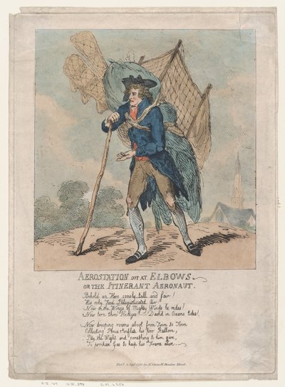 Aerostation out at Elbows, aneb The Itinerant Aeronaut, 5. září 1785, 5. září 1785. od Thomas Rowlandson