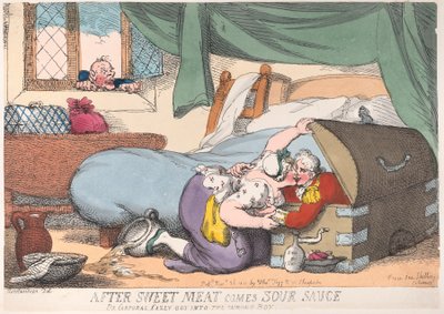 Po sladkém masu přichází kyselá omáčka nebo desátník Casey dostal se do špatné krabice, ..., 30. listopadu 1810. od Thomas Rowlandson