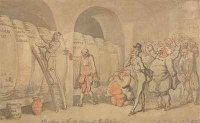 Úpravy v pivním sklepě v Bullstrode od Thomas Rowlandson