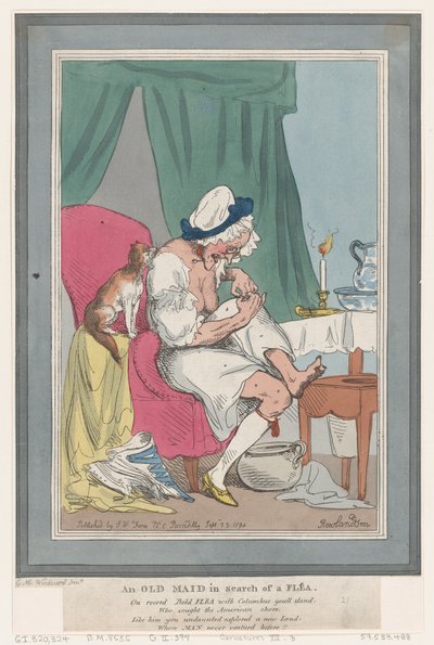Stará panna při hledání blechy, 25. září 1794, 25. září 1794. od Thomas Rowlandson