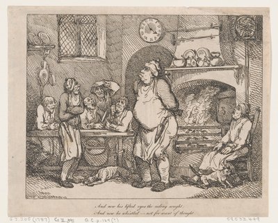 A nyní jeho vzhlédlé oči hleděly ke stropu... od Thomas Rowlandson