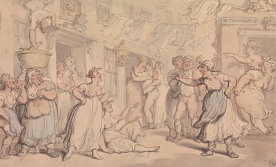 Rozzlobená scéna v ulici od Thomas Rowlandson