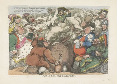 Fumigace Korsičana, 1813 Funcking the Corsican (titul na objektu) od Thomas Rowlandson