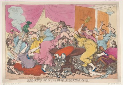 Rozbití klubu Modré punčochy, 1. března 1815., 1. března 1815. od Thomas Rowlandson