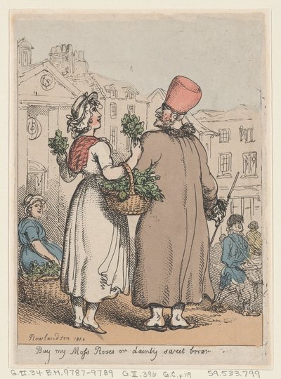 Kupte si moje mechové růže, nebo lahodný sladký vřes, 1811., 1811. od Thomas Rowlandson