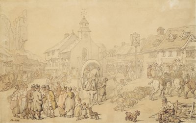 Cardiff (tuš a wash na papíře) od Thomas Rowlandson