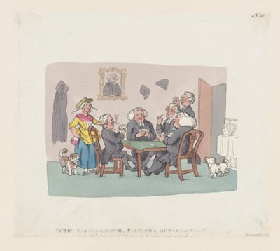 Christmas Academics Playing a Rubber at Whist, 1. dubna 1803, 1. dubna 1803. od Thomas Rowlandson
