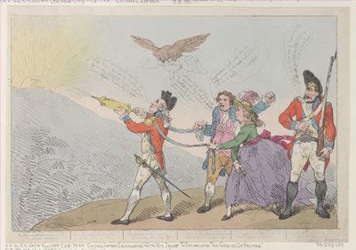 [plk. Topham Endeavuring with his Squirt to Extinguish the Genius of Holman], O..., 5. října 1785. od Thomas Rowlandson