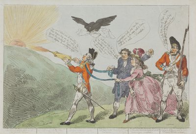 Plukovník Topham se svým „Squirtem“ se snaží potlačit Holmanova génia od Thomas Rowlandson
