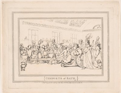 Pohodlí v Bathu, deska č. 11 od Thomas Rowlandson