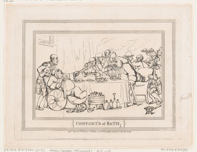 Pohodlí v Bathu, deska č. 9 od Thomas Rowlandson