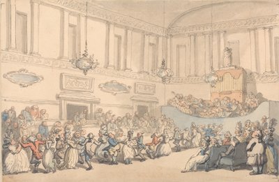 Pohodlí v Bathu: Ples od Thomas Rowlandson