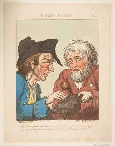 Compassion Le Brun Travested aneb karikatury vášní, 21. ledna 1800. od Thomas Rowlandson
