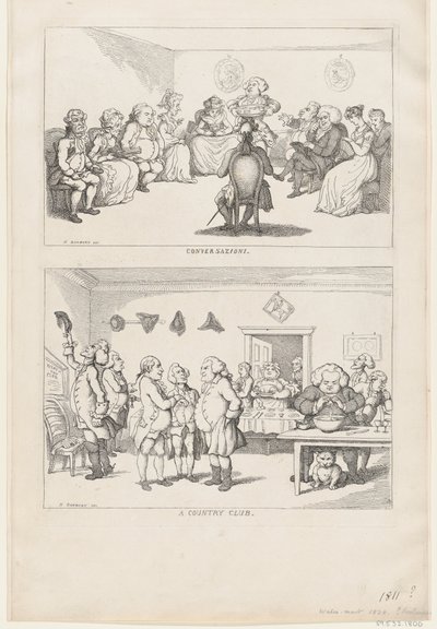 Rozhovor a country klub, 1806-11., 1806-11. od Thomas Rowlandson