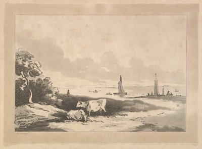 Krávy a moře, 1783-89. od Thomas Rowlandson