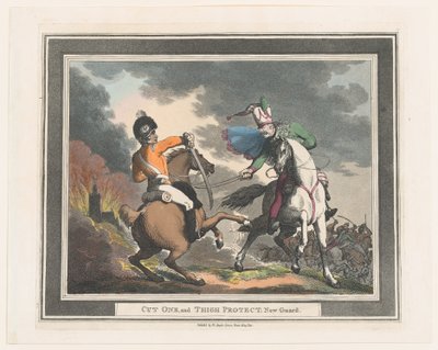 Cut One and Thigh Protect New Guard, 1798., 1798. od Thomas Rowlandson