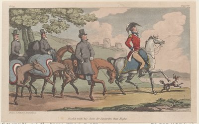 Dash šel se svým apartmá pro Santarem té noci, z Vojenských dobrodružství Johnnyho New..., 1815. od Thomas Rowlandson