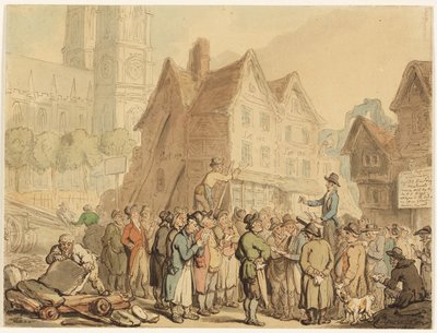 Demolice starých domů na sever od Westminsterského opatství od Thomas Rowlandson